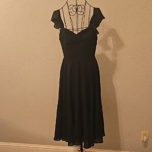Lulu's Classic Black Midi Dress